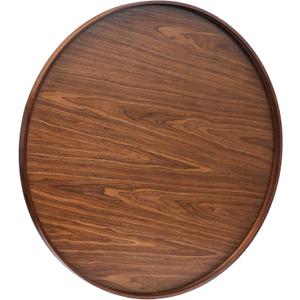 27.7 Inches Extra Large Round Solid Wood Serving Tray Black Walnut Wooden Ottoman Tray for Snack Food Meals Serving Plate,Classic Wood Decorative Storage Coffee Trays for Living Room or Parties