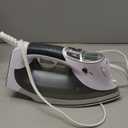 BEAUTURAL 2400 W Steam Iron with LCD Display, Variable Temperature and Double Ceramic Coated Soleplate, 8 ft Power Cord and 340ML Tank-White/Grey