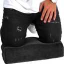 Kneeling Pad Comfort Memory Foam - Extra Thick Knee Cushion Floor Sitting for Work, Mechanics, Construction, Gardening, Yoga, Bath Kneeler for Baby Bath -Provide Support for Knees & Elevation (Black), thickness is 4.3 inches