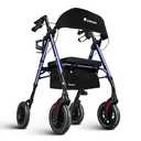 FlyingJoy Lightweight Rollator Walker with Seat for Seniors - Royal Blue, One-Hand Folding Mobility Aid & Adjustable Height for Adults, Elderly, 4 Wheel Rolling Walkers with 300lbs Capacity