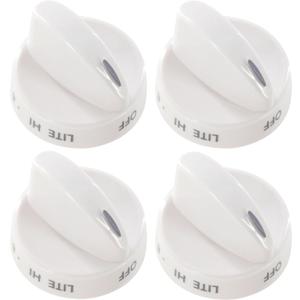 316442512 Stove Knob White Gas Oven Range Control Assembly Compatible with Frigidaire, Kenmore, Sears Burner (4PACK)