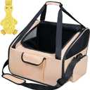 Dog Car Seat & Versatile Pet Carrier - 2in1 Dog Carriers for Small Dogs, Durable Polyester, Adjustable Straps, Breathable Mesh, Removable Pad, Toy Included - Ideal for Stress-Free Travel