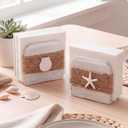 2 Pack Coastal Natural Napkin Holder for Table, Beach Theme White Wooden Napkin Holders Tissue Dispenser for Table Kitchen Dining Coastal Room Home Decor