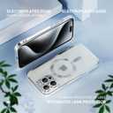 Misea Magnetic for iPhone 16 Pro Case Compatible with MagSafe [Never Yellowing] [Military Grade Drop Protection] Full Camera Lens Protector Plating Soft Clear Phone Case for Women 6.3", Silver