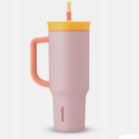 Owala C06201 Travel Tumbler, Stainless Steel, Candy Store (Yellow/Pink), 40 oz. No Tube