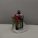 Metal Christmas Vintage Candle Lanterns with Led Light,Plaid Ribbon Decorative Hanging Lantern for Indoor Outdoor Decorations Party Gift, Christmas Porch Decor,WOKEISE