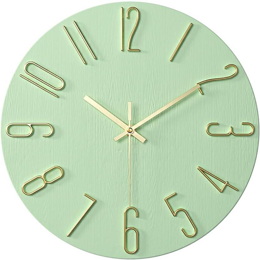 12in Wall Clock Battery Operated,Silent Clocks for Living Room Kitchen Office School Classroom Home Decor (Mint)