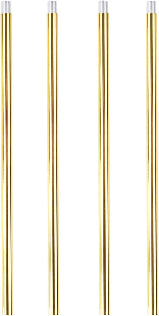 HALIGATE Bright Gold M10 Threaded Extension Rod for Pendant Light, Island Lighting, Chandeliers,Lighting Fixture downrods & Stems,12 Inches
