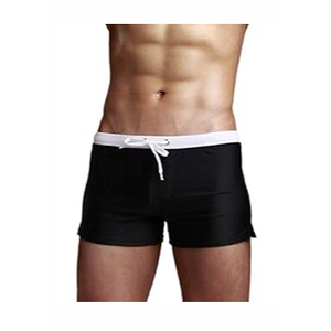 TONLEN Mens Swimwear Short Swim Trunks with Zipper Pocket, Black #2, US M_Asia Tag L, Waist:29.5"-33.5"