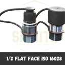 2 Set, 1/2 Skid Steer Attachments Flat Face Tractor Hydraulic Coupler Male Dust Cap and Female Plug Cover, ISO 16028 Hydraulic Quick Disconnects Port Plug Fittings (Black)