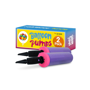 4 Pack. Balloon Pump Hand Held, Inflator Air Pump for Balloons - 2Way Dual Action, : Friends can Help - Easy to Use, 100% Lifetime Satisfaction Guarantee - Sturdy Ballon Inflator Pump
