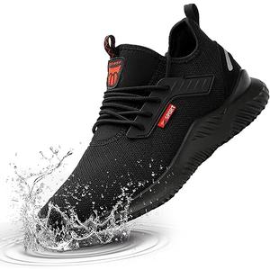 Waterproof Steel Toe Shoes for Men Women Work Shoes Lightweight Safety Sneakers Comfortable Puncture Proof Shoe Zapatos Punta de Acero para Hombres Black Size 44