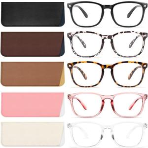 BLS BLUES Reading Glasses for Women/Men, Readers for Women/Men, Eye glasses, Blue Light Reading Glasses, Cheaters, Eyeglasses (Black/Leopard/Tortoise/Clear/Pink), +2.5