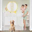 Reinforced 42 Extra Tall Retractable Dog Gate for Doorways 60 Wide Mesh Baby Gate, Tall Baby Gates for Stairs with Rods to Prevent Crawling Through Retractable Pet Gate Indoor Outdoor, White (Reinforced 42" Tall x 60" Wide)