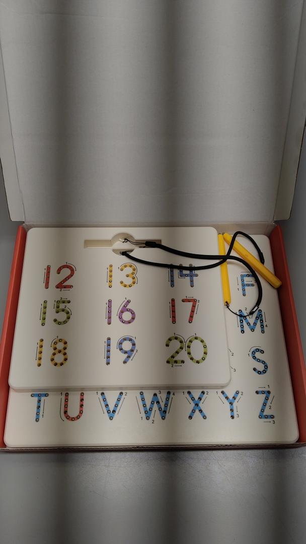 GAMENOTE Double Sided Magnetic Letter & Number Board Set  Alphabet & Numbers Tracing Board for Toddlers, ABC Uppercase & Lowercase Practicing, Math Learning, Educational Toys for Kids