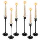 6pcs Black Candle Holder, Black Candlestick Holders Taper Candle Holders for Pillar Candles Sticks Holder Decor Halloween Christmas Decorations Candle Stick Holder Candelabros para Centros de Mesa