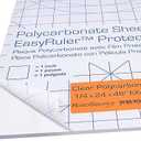 Polycarbonate Clear Plastic Sheet 24" X 48" X 0.236" (1/4") Exact with EasyRuler Film, Shatter Resistant, Easier to Cut, Bend, Mold Than Plexiglass. Window Panel, Hobby, Home, DIY, Industrial, Craft
