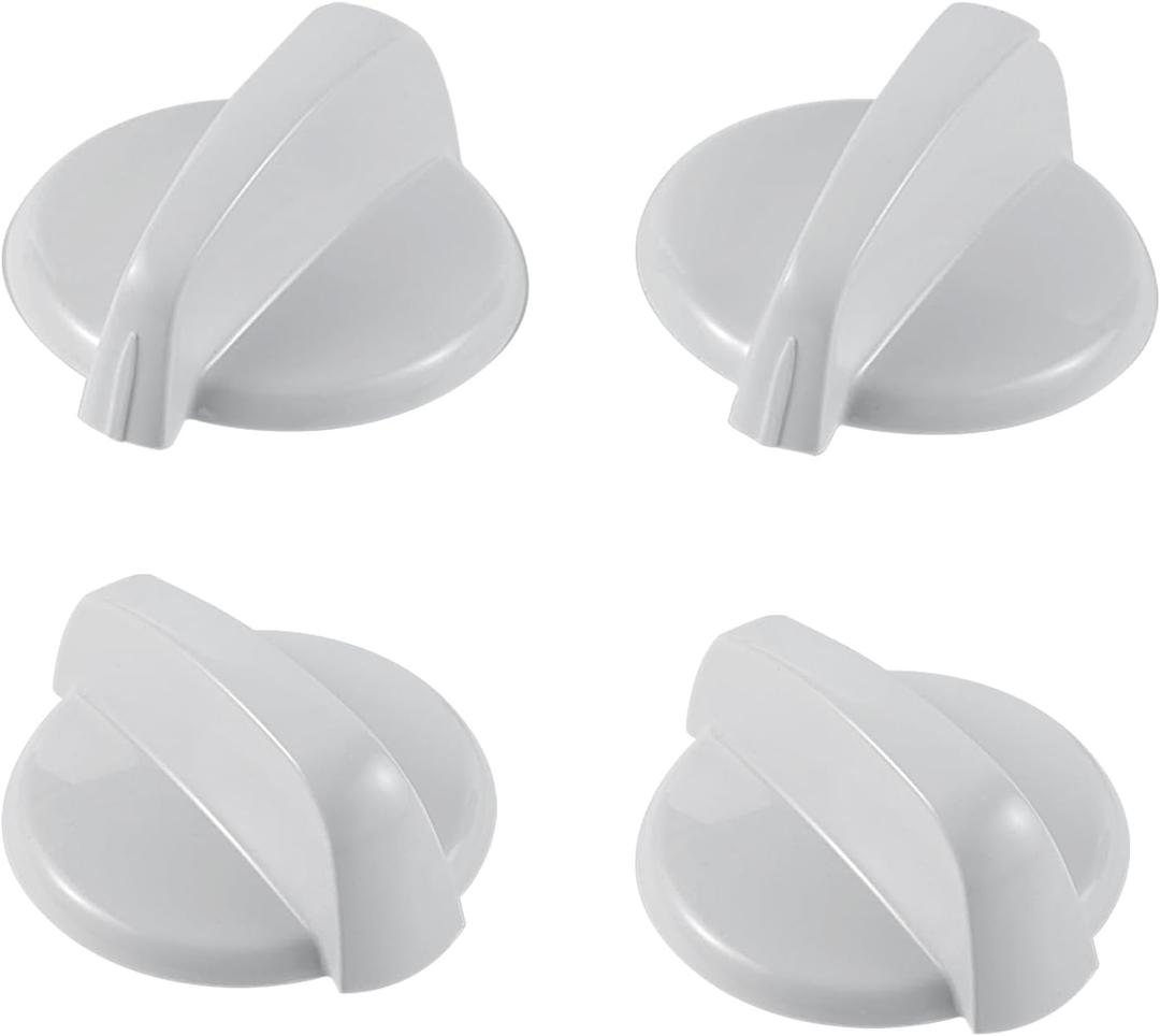 Upgraded WB03K10218 222D1140 Stove Knob Replacement for GE Stove Parts Burner Knobs GE Gas Range Parts Stove Top Cooktop Control Knobs White Plastic 4 Pcs
