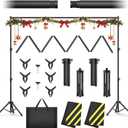 Forlogic Backdrop Stand 10x7.5ft(WxH), Heavy Duty Adjustable Photo Back Drop Stand kit, Suitable for Party, Photography, Weddings