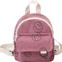 Small Backpack Purse Cute Mini Corduroy Bookbag Toddler Backpack School Bags for Women Girls Boys Teens Kids (pink)