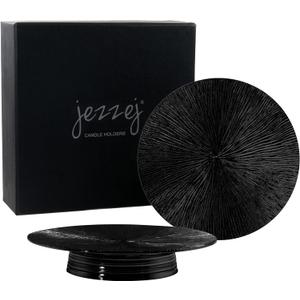 Black Candles Holders for Pillar Candles in Home, Handmade Black Candleholder, Living Room or Table Centerpiece, Set of 2 Candle Stand for Home Decor, 3 Wick Candle Holder and Candle Tray