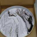 Round White Marbling Decorative Tray with Handles, 13" Morden Plastic Serving Tray for Coffee Table Bathroom, Ottoman, Home Decor 