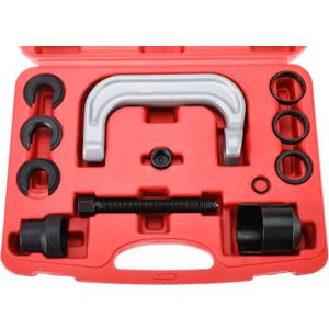 13Pcs Upper Control Arm Bushing Removal Tool Repair Kit Fit for Ford GM Chrysler, Forged C Frame Service Tool Set
