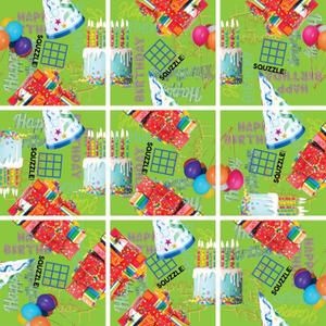 Squzzle Puzzle 9-Piece Travel Puzzle Game | Screen-Free Brain Teaser Puzzle for Focus & Problem Solving | Collect All Designs | Teacher Gift | Middle School Classroom Center (Happy Birthday)