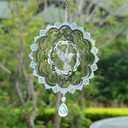 3D Wind Spinners Outdoor Flowing-Light Effect Metal Garden Decor, Highly Reflective Bird Deterrents for Outside, Mirrored Wind Sculptures to Scare Birds Away from Yard Patio Farm (Hummingbird-Silver)