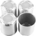 4Pcs 4.25 inch Wheel Center Caps Aluminum Push Through Trailer Caps Fit 4.25" Center Bore Truck RV SUV Wheels Rims, Silver Hub Covers, 4.69" Tall