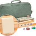 Yellow Mountain Imports American Mahjong Set, Heather with Soft Case - All-in-One Racks with Pushers, Scoring Coins, Dice, and Wind Indicator, 21.1 x 10.2 x 2.8 inches