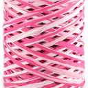 G2PLUS Colored 525 Feet Raffia Paper Ribbon, Colored Packing Paper String, Pink Raffia Ribbon for Gift Wrapping, DIY Decoration, Mother's Day and Valentine's Day
