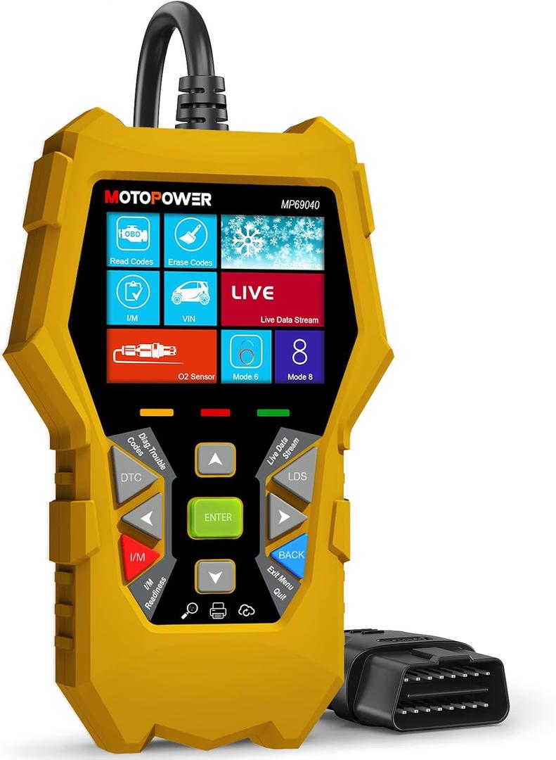 MOTOPOWER MP69040 Car OBD2 Scanner Code Reader Engine Fault Code Reader Scanner CAN Diagnostic Scan Tool for All OBD II Protocol Cars (Yellow)