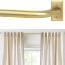 Gold Curtain Rods, Room Darkening Curtain Rod for Windows 48 to 90 Inches(4-7.5Ft), Wrap Around Curtain Rods, Heavy Duty Blackout Drapery Rods, Modern Decorative Window Treatment Rod, Gold