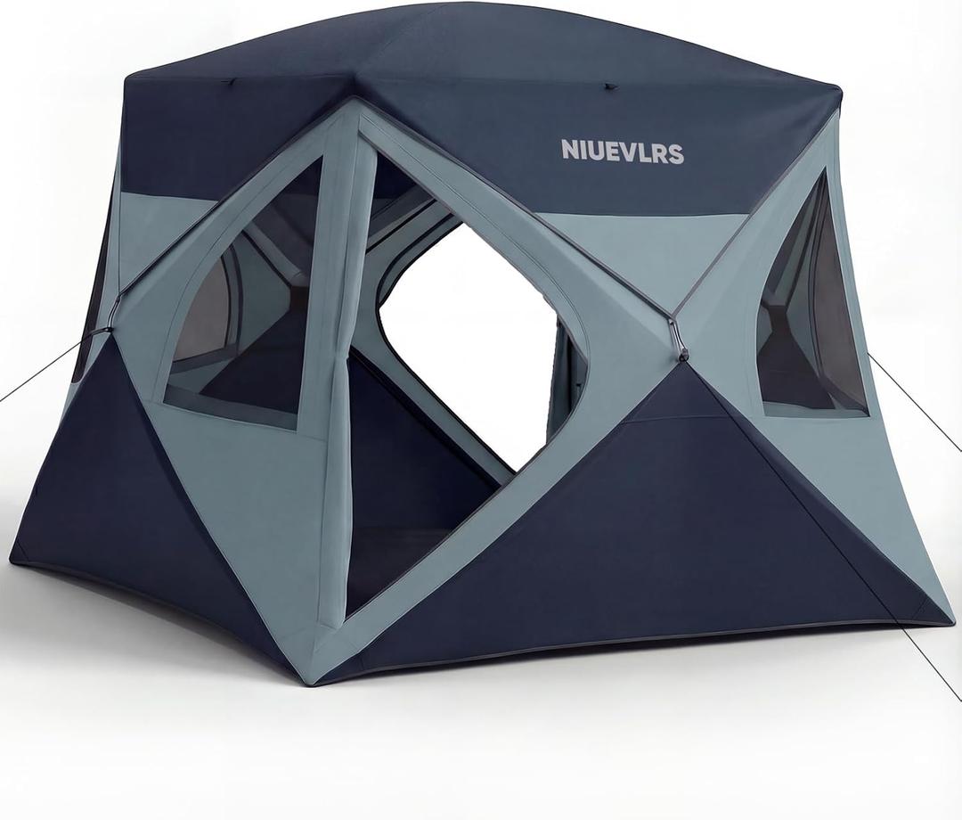 Camping Tent 4 Person Pop Up Tents for Camping, Instant Cabin Setup Tent in 60 Seconds Portable Hub Tent with Rainfly & Windproof for Outdoor Camping & Overlanding, Large
