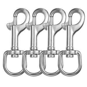 Heavy-Duty Swivel Eye Bolt Snap Hooks 3.3 Inch, 316 Stainless Steel, Bolt Snaps of Metal, Single Ended Clips(4 Pcs)