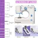 Sewing Machine with 12 Built-in, Stitches & 2 Speed(High-Low Speeds) Sewing Machine for Beginners with Accessory Kit,with Foot PedalLEDLight
