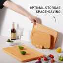 3 Packs Bamboo Cutting Board Set with Holder Wood Cutting Boards for Kitchen with Juice Grooves Built-in Handles, Ideal Charcuterie & Chopping for Meat Vegetables Fruits Kitchen Gift for Home Cooks