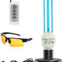 36Watts UV Sanitizer Lamp with Remote Control Powerful Ozone UVC Light with E26 Base for Basement/Bedroom/Kitchen/Office/Storehouse/Car, 3-Gear Timer 110V with Ozone- Perfect Father's Day Gifts