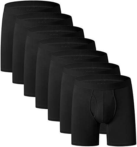 Youlehe Men's Underwear Soft Bamboo Viscose Boxer Briefs Stretch Trunks 4-Pack, Medium