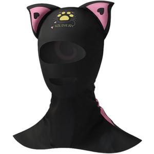 Women Scuba Hood, Dive Hood, Snorkeling Sun Protection Mask, Cat Ear Design, 360UV Protection, 85% Polyester, 15% Spandex, Universal Size