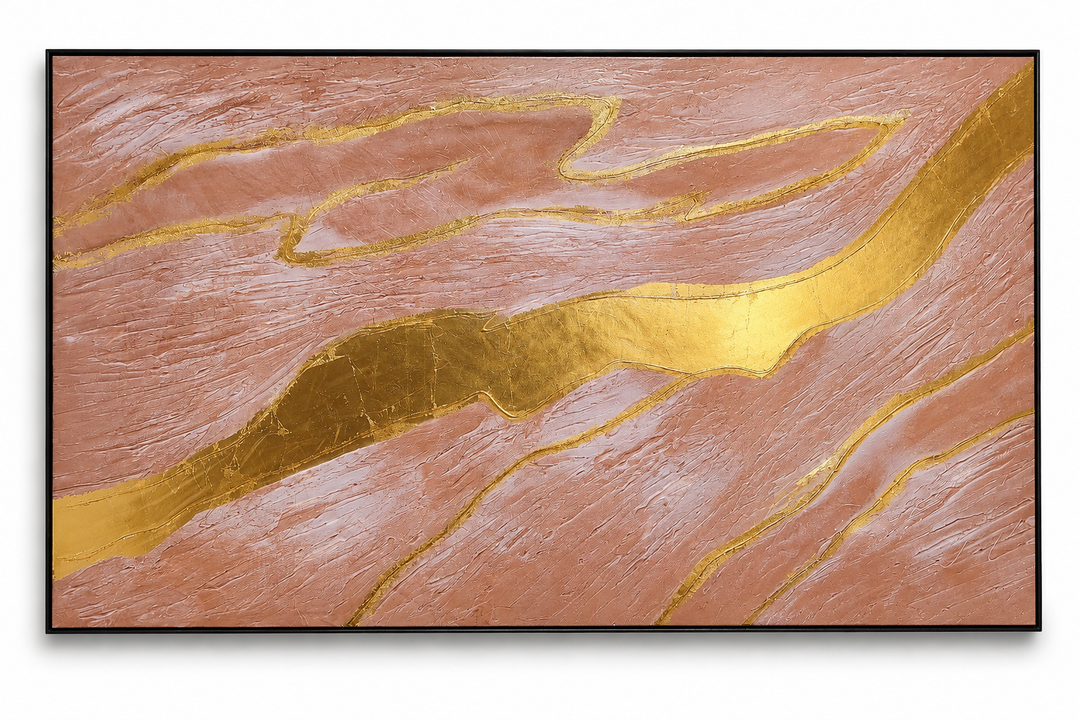 VAYIMDH Canvas Abstract Art Gold Large Wall Decorations for Living Room Gold Foil Abstract Wall Hanging Oil Painting for Office 29"x 58" Home Decor