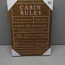 Cabin Rules Rustic Wood Sign 12x18