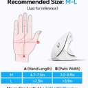 TECKNET Ergonomic Mouse, Wireless Bluetooth Vertical Mouse, 4800 DPI Optical Tracking, 6 Adjustable DPI, Quiet Clicks, 2.4GHz with USB A Receiver, 12 Months Battery, 6 Buttons, Wide Compatibility