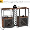 Homeiju Mini Bars for Home, Wooden Coffee Bar Cabinet, Modern Liquor Cabinet for Liquor and Glasses, Farmhouse Buffet Wine Cabinet with Storage Sideboard for Home Kitchen Dining Room, 37"W x 11.8"D x 34.64"H