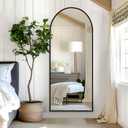 HIGREENA Arched Full Length Mirror, 64"x24" Full Body Mirror with Aluminum Alloy Frame, Free Standing or Wall Hanging