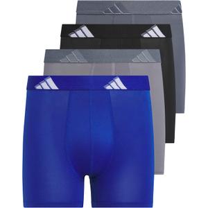 adidas Youth Microfiber Boxer Brief (Multipack) Athletic Underwear for Kids Boys (Small, Team Royal Blue/Grey/Black/Microfiber)