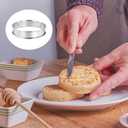 PINGEUI 30 Pack 4 Inches English Muffin Rings, Stainless Steel Round Crumpet Rings,Silver Double Rolled Baking Tart Rings for Dessert