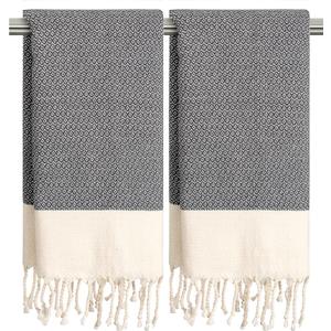 cabanana Hand Towels for Bathroom - 2-Pack, 16x40 Inch-100% Cotton, Turkish Bathroom Hand Towels, Super Absorbent & Quick-Dry Soft for Bath, Kitchen, Spa, Face, Hair, Dishcloth (Quarry)