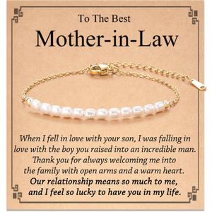 Tarsus Artificial Pearl Bracelet for Women, Mom/Mother-in-Law/Nana/Aunt/Grandma, Birthday Christmas Mothers Day Wedding Day